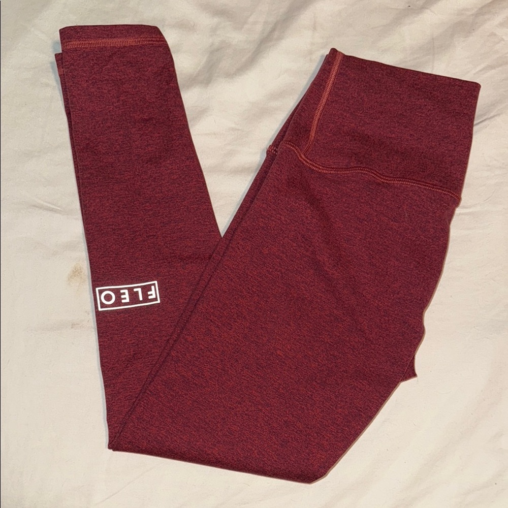 FLEO super high leggings- heather cardinal red